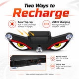 Solar-assisted top-up and USB-C charging guide