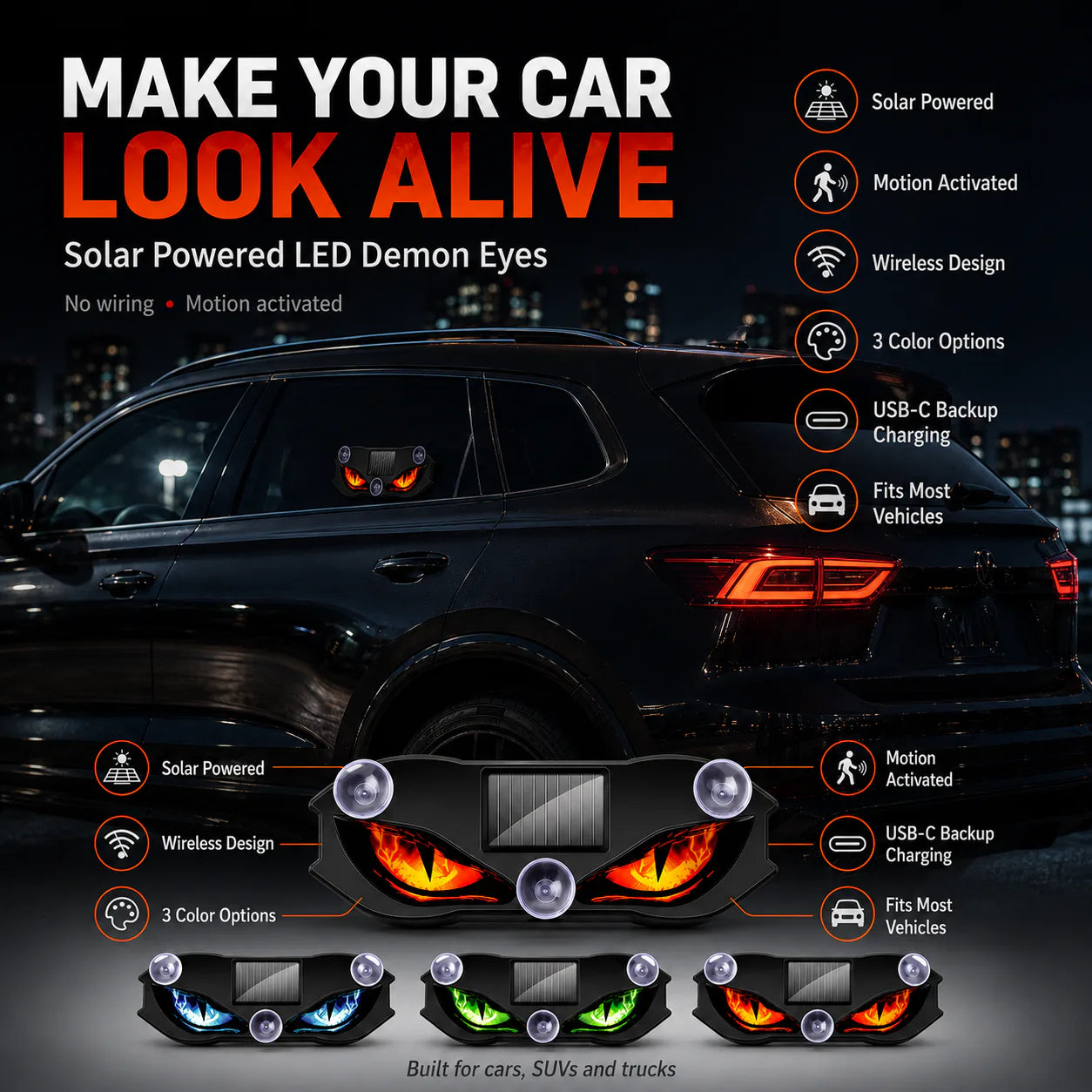 Generation 2 Demon Eyes fit cars SUVs and trucks