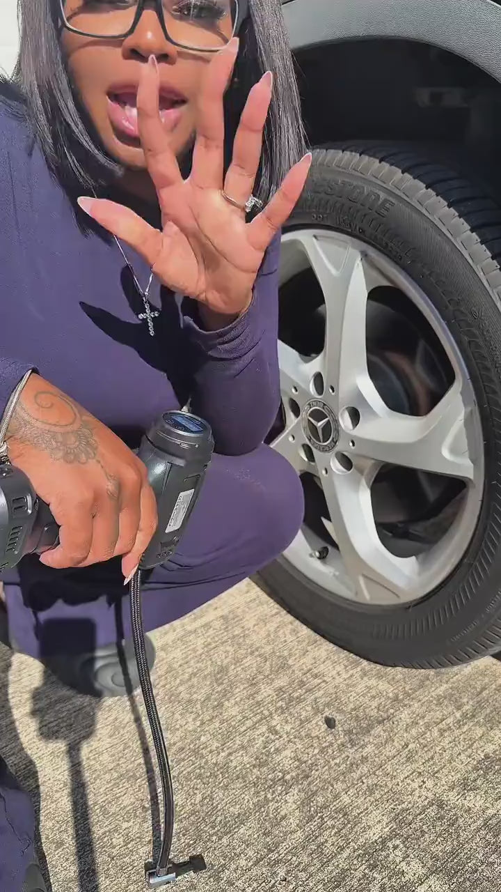 Creator video - cordless tire inflator roadside demonstration