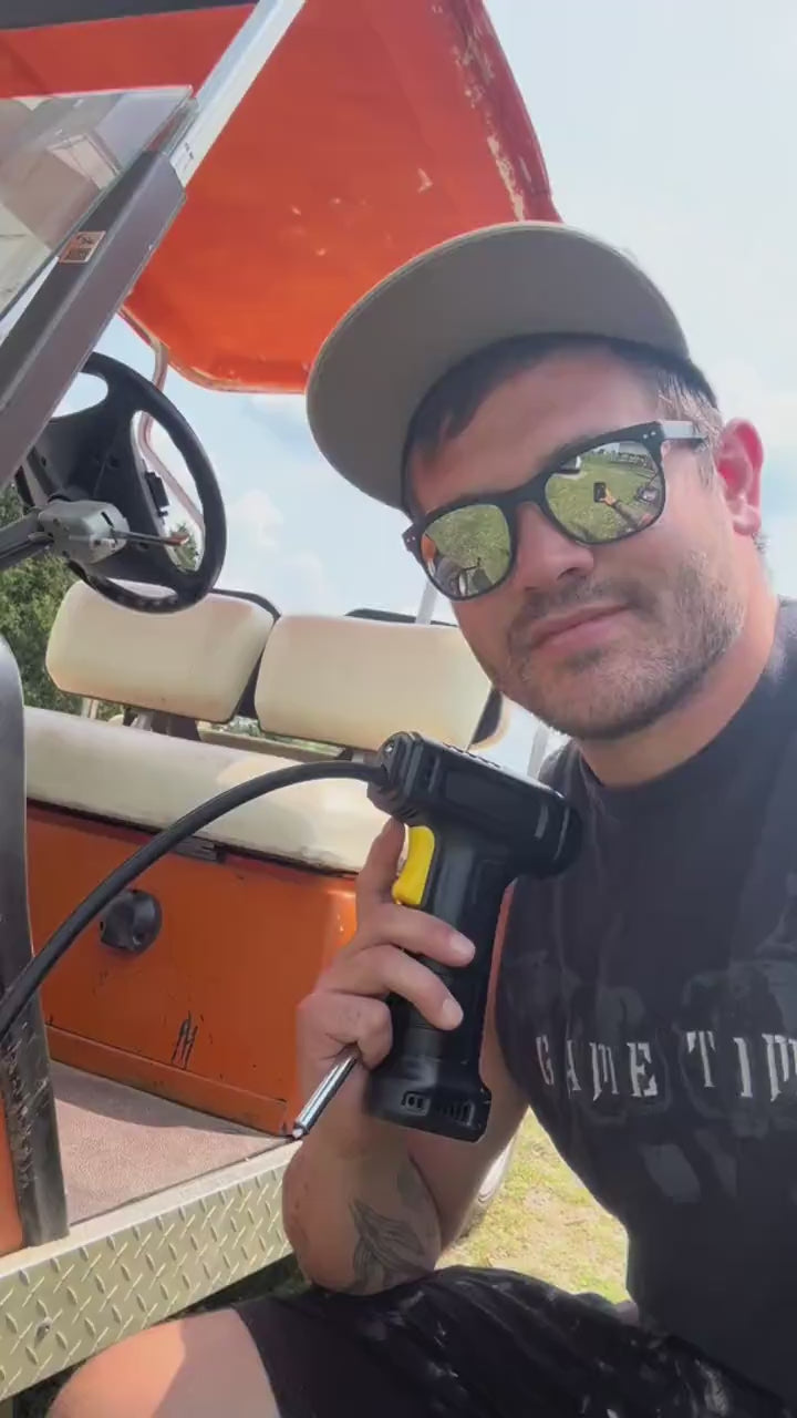 Creator video - portable car air compressor long demonstration